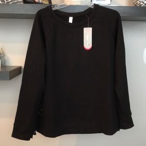DONATING TOMORROW NWT black side tie sweatshirt